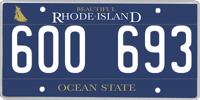 RI license plate 600693
