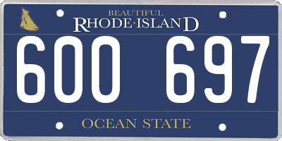 RI license plate 600697