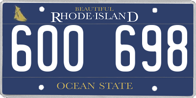 RI license plate 600698