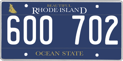 RI license plate 600702