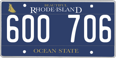RI license plate 600706