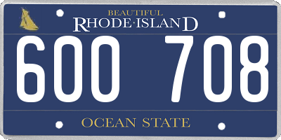 RI license plate 600708