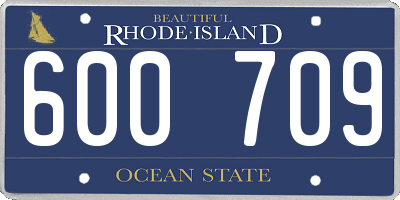 RI license plate 600709