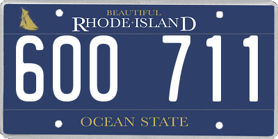 RI license plate 600711
