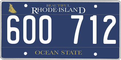 RI license plate 600712