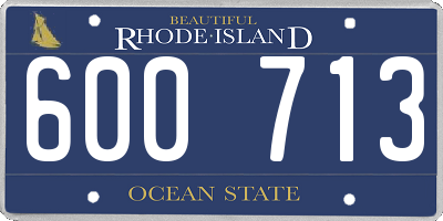 RI license plate 600713