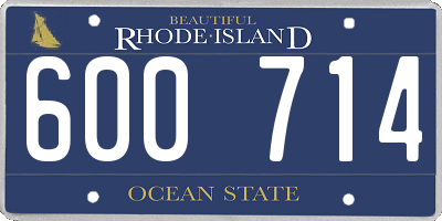RI license plate 600714