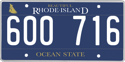 RI license plate 600716