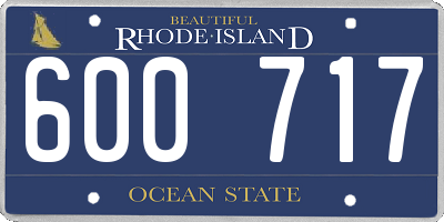 RI license plate 600717