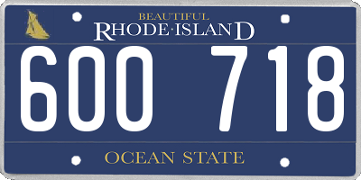 RI license plate 600718