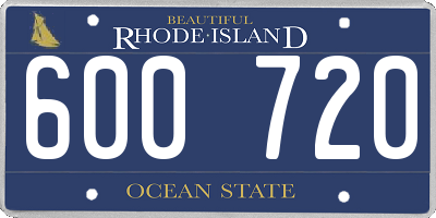 RI license plate 600720
