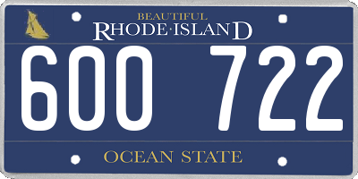 RI license plate 600722
