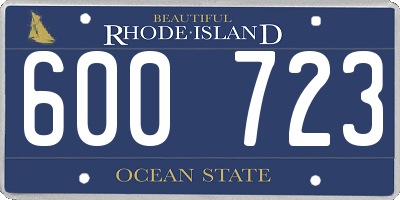 RI license plate 600723