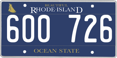 RI license plate 600726