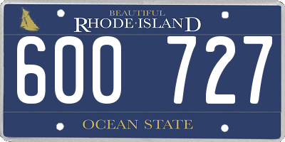 RI license plate 600727