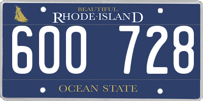 RI license plate 600728