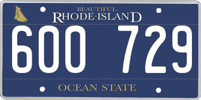 RI license plate 600729