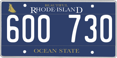 RI license plate 600730