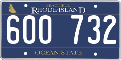 RI license plate 600732