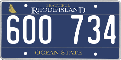 RI license plate 600734