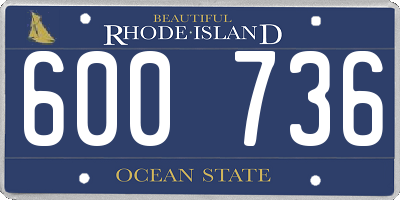 RI license plate 600736