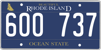 RI license plate 600737