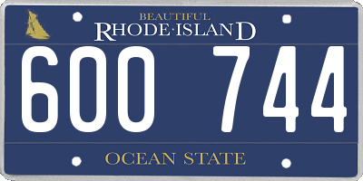 RI license plate 600744
