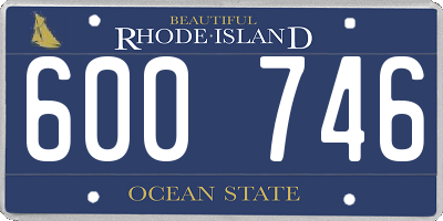 RI license plate 600746