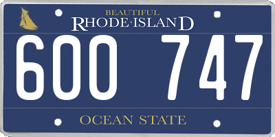 RI license plate 600747