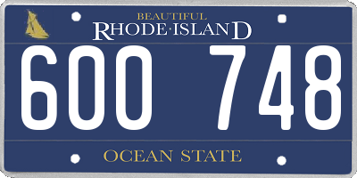 RI license plate 600748