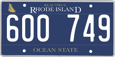 RI license plate 600749