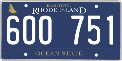 RI license plate 600751