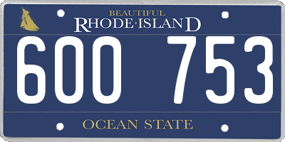 RI license plate 600753