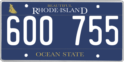 RI license plate 600755
