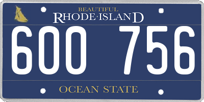RI license plate 600756