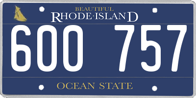 RI license plate 600757