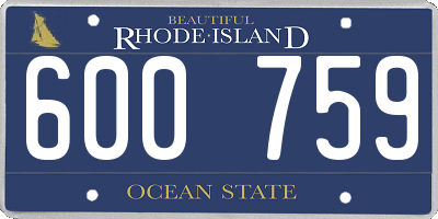 RI license plate 600759