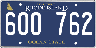 RI license plate 600762
