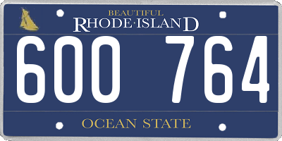 RI license plate 600764