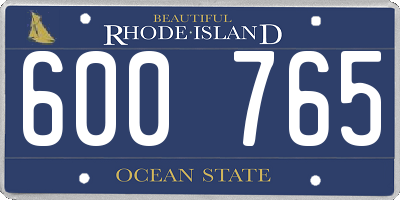 RI license plate 600765