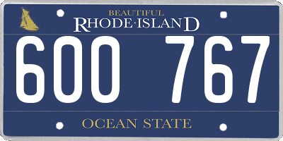 RI license plate 600767