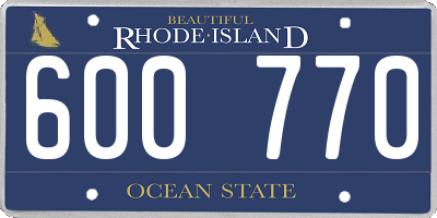 RI license plate 600770