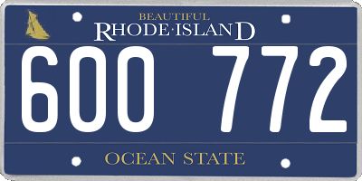 RI license plate 600772