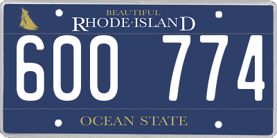 RI license plate 600774