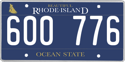 RI license plate 600776