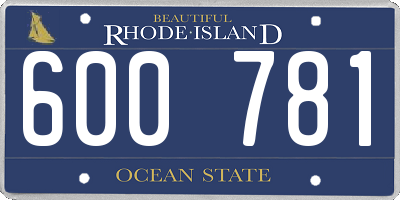 RI license plate 600781