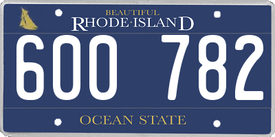 RI license plate 600782