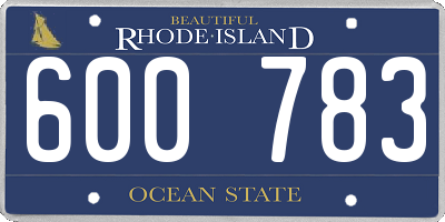 RI license plate 600783