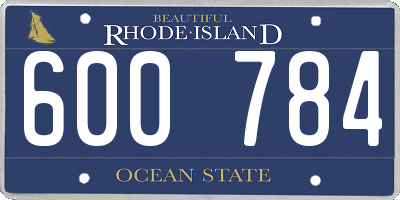 RI license plate 600784