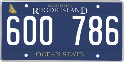 RI license plate 600786